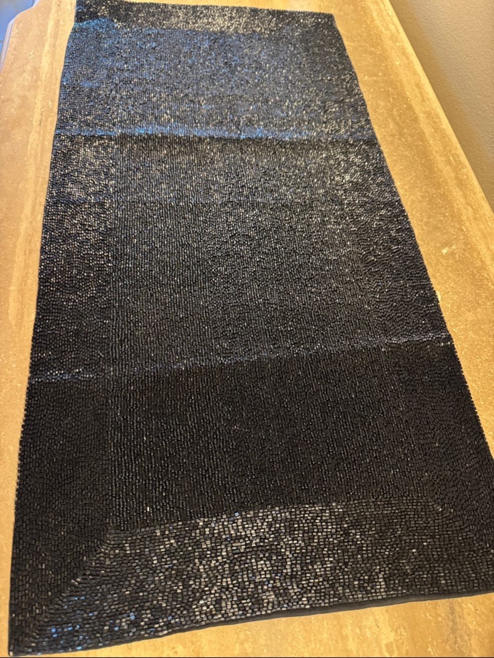 Black beaded table runner